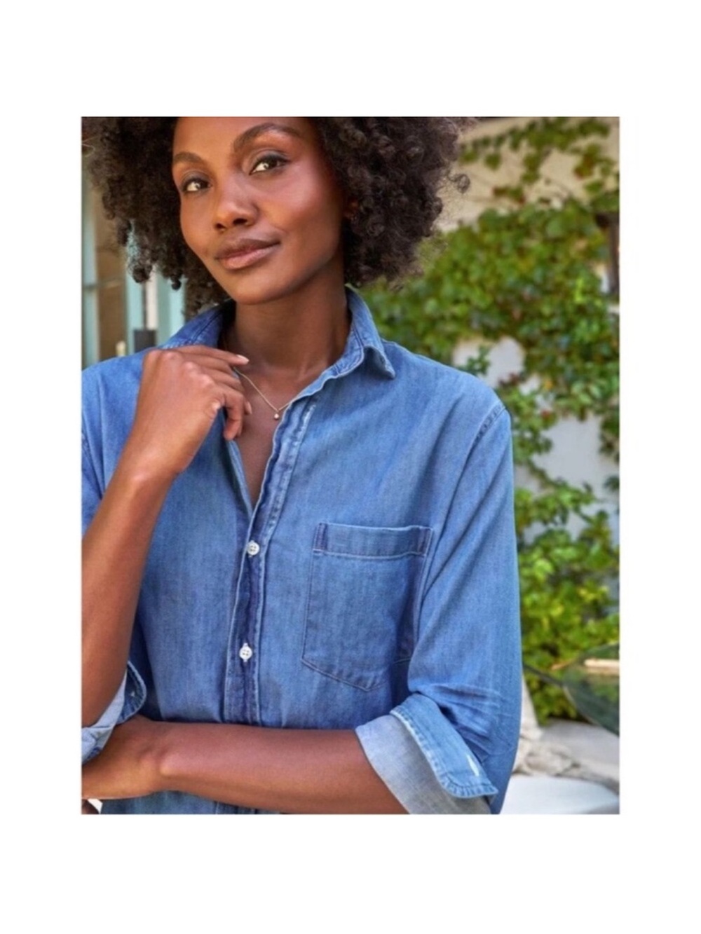 Frank & Eileen Rory Denim Maxi Shirt Dress Vintage Stonewashed Indigo Large EUC - Picture 8 of 9